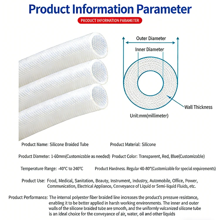 5. High Temperature Reinforced Clear Braided Silicone Hose
